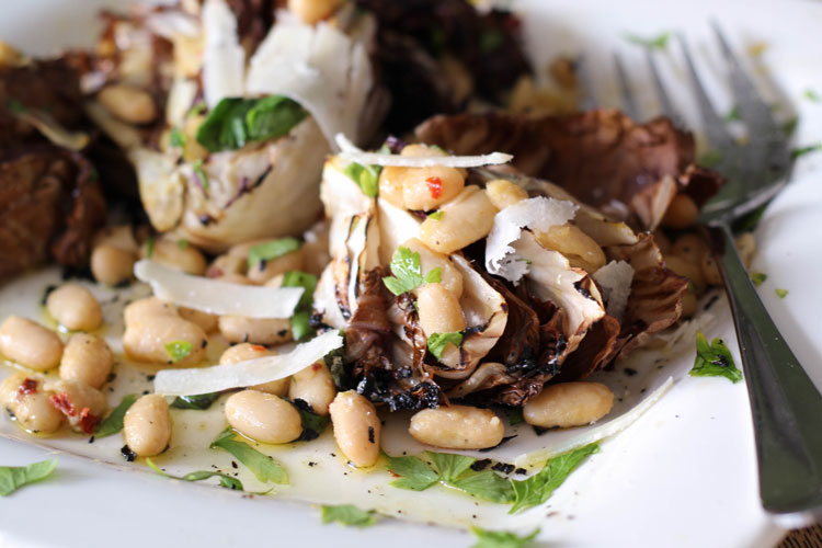 grilled radicchio and cannellini beans