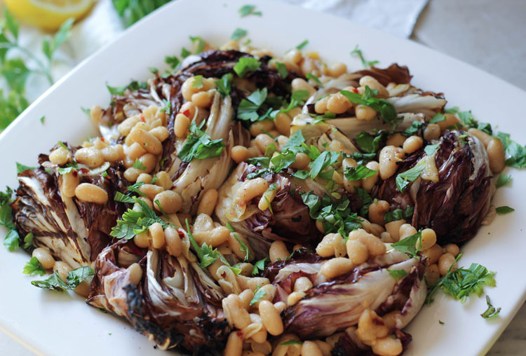 grilled radicchio and cannellini beans