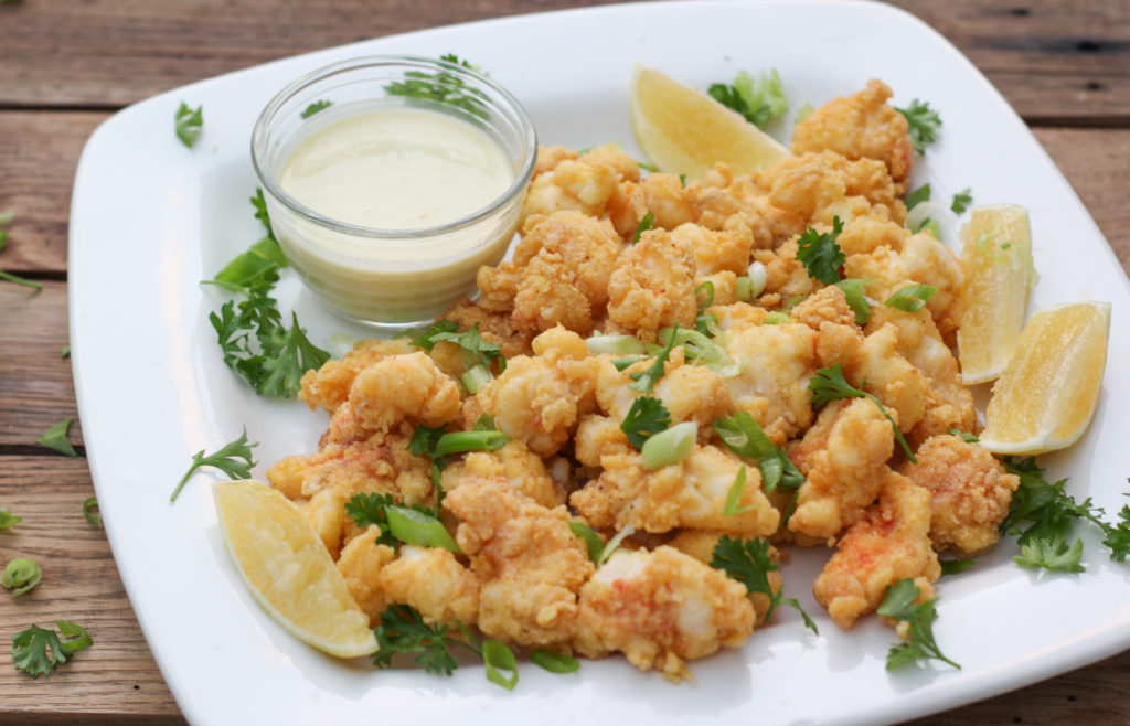 Florida Lobster Bites with Lemon Aioli