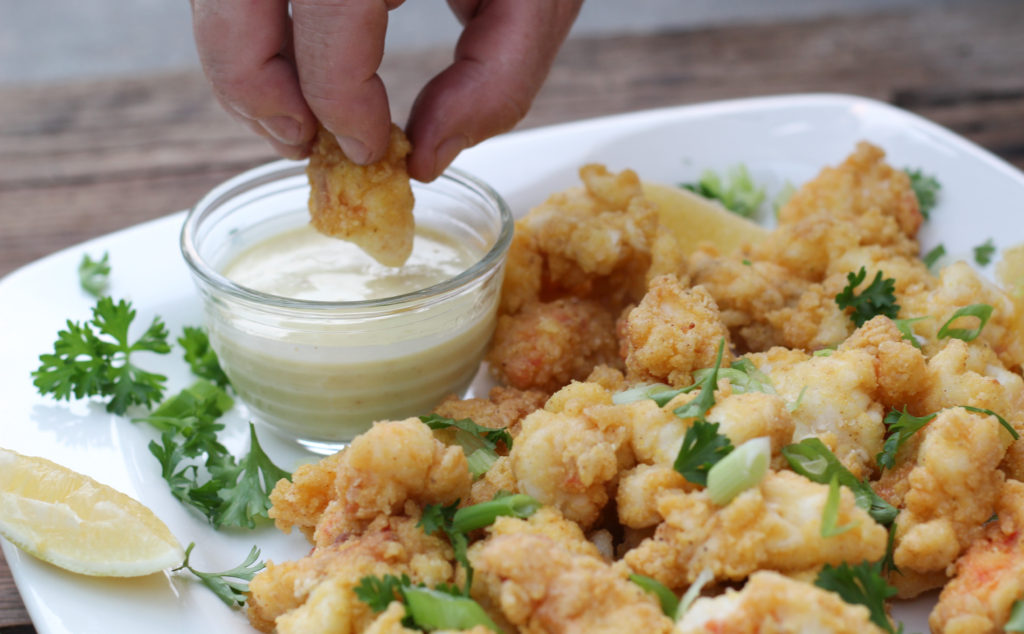 Florida Lobster Bites with Lemon Aioli